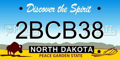 2BCB38 North Dakota License Plate