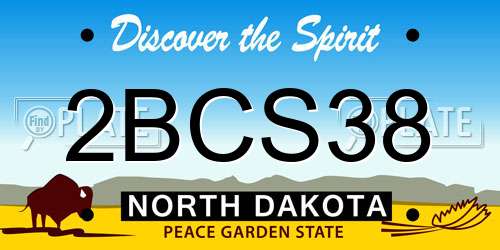 2BCS38 North Dakota License Plate