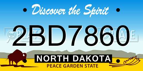 2BD7860 North Dakota License Plate
