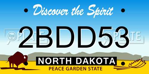 2BDD53 North Dakota License Plate