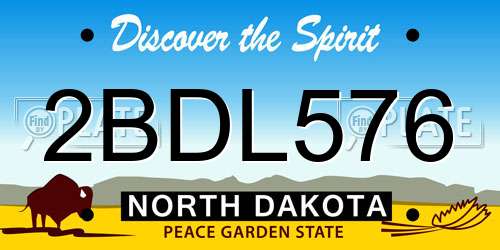 2BDL576 North Dakota License Plate