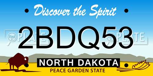 2BDQ53 North Dakota License Plate