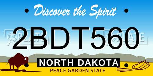 2BDT560 North Dakota License Plate