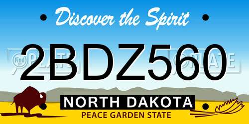 2BDZ560 North Dakota License Plate