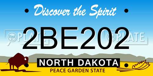 2BE202 North Dakota License Plate