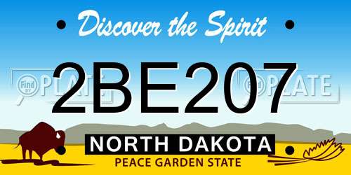 2BE207 North Dakota License Plate