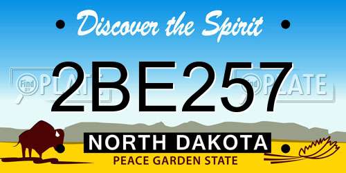 2BE257 North Dakota License Plate
