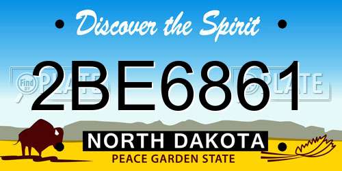 2BE6861 North Dakota License Plate