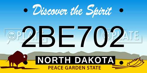 2BE702 North Dakota License Plate