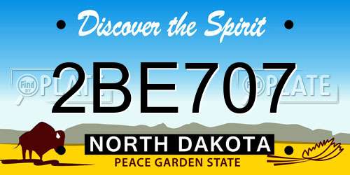2BE707 North Dakota License Plate