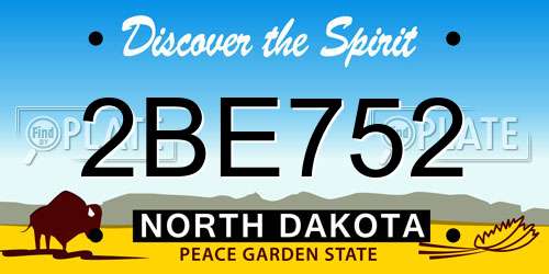 2BE752 North Dakota License Plate