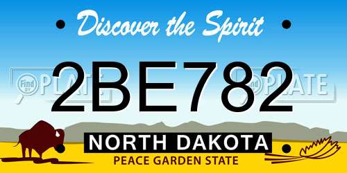 2BE782 North Dakota License Plate