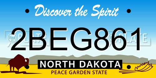 2BEG861 North Dakota License Plate