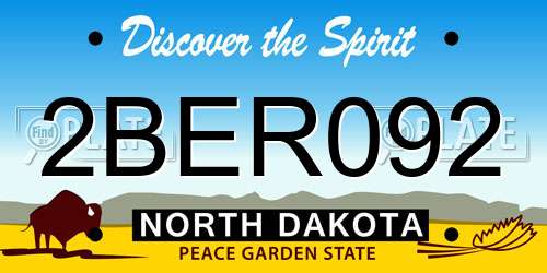 2BER092 North Dakota License Plate