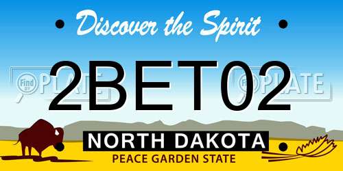 2BET02 North Dakota License Plate