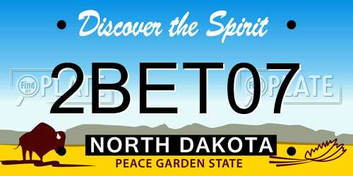 2BET07 North Dakota License Plate