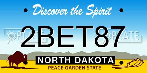 2BET87 North Dakota License Plate