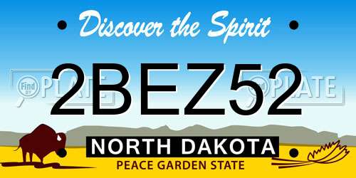 2BEZ52 North Dakota License Plate