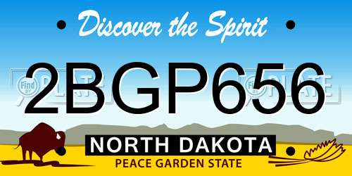 2BGP656 North Dakota License Plate
