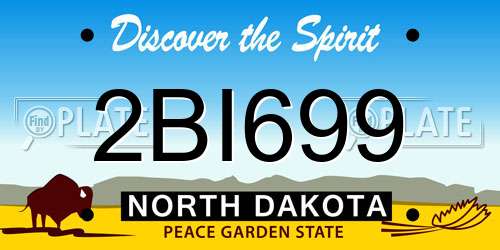 2BI699 North Dakota License Plate