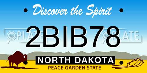 2BIB78 North Dakota License Plate