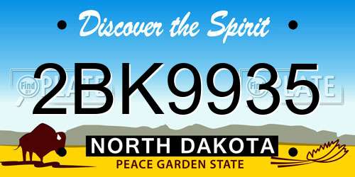 2BK9935 North Dakota License Plate