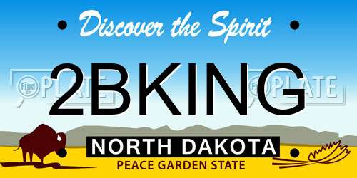 2BKING North Dakota License Plate