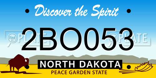2BO053 North Dakota License Plate