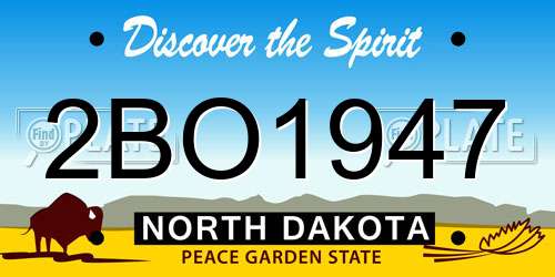 2BO1947 North Dakota License Plate