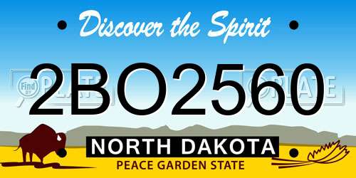 2BO2560 North Dakota License Plate