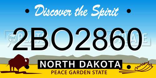 2BO2860 North Dakota License Plate