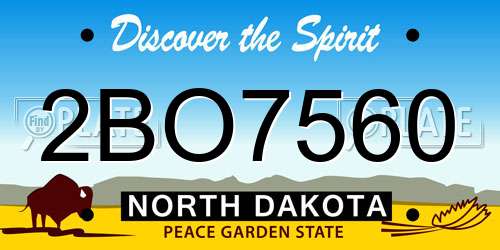 2BO7560 North Dakota License Plate