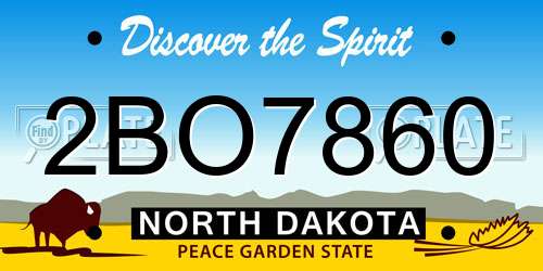 2BO7860 North Dakota License Plate