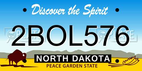 2BOL576 North Dakota License Plate
