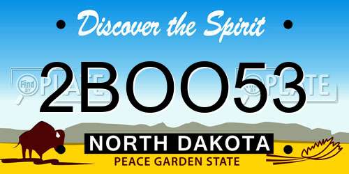 2BOO53 North Dakota License Plate