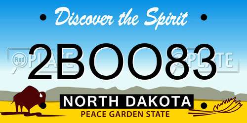 2BOO83 North Dakota License Plate