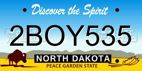 2BOY535 North Dakota License Plate