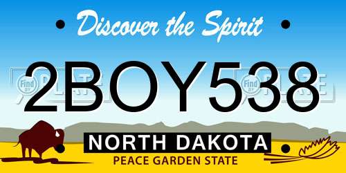 2BOY538 North Dakota License Plate