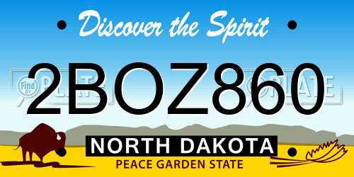 2BOZ860 North Dakota License Plate