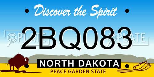 2BQ083 North Dakota License Plate
