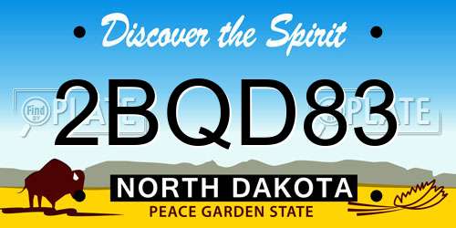 2BQD83 North Dakota License Plate