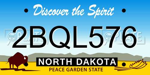 2BQL576 North Dakota License Plate