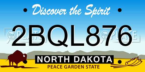 2BQL876 North Dakota License Plate