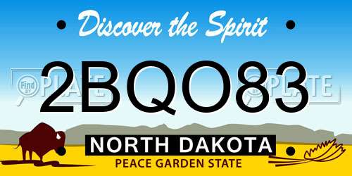 2BQO83 North Dakota License Plate