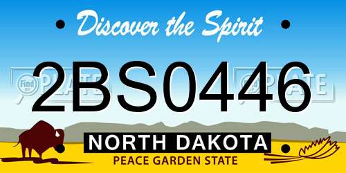 2BS0446 North Dakota License Plate