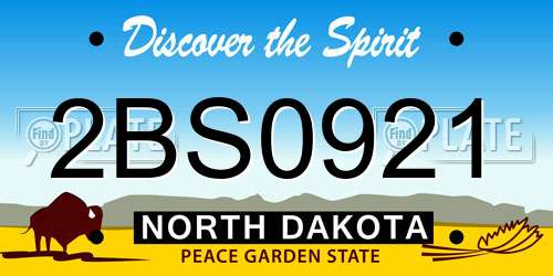 2BS0921 North Dakota License Plate