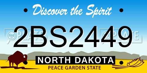 2BS2449 North Dakota License Plate