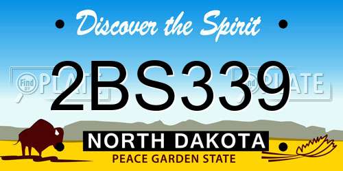 2BS339 North Dakota License Plate