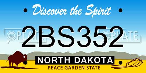 2BS352 North Dakota License Plate