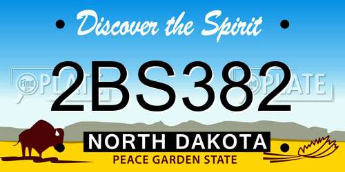 2BS382 North Dakota License Plate